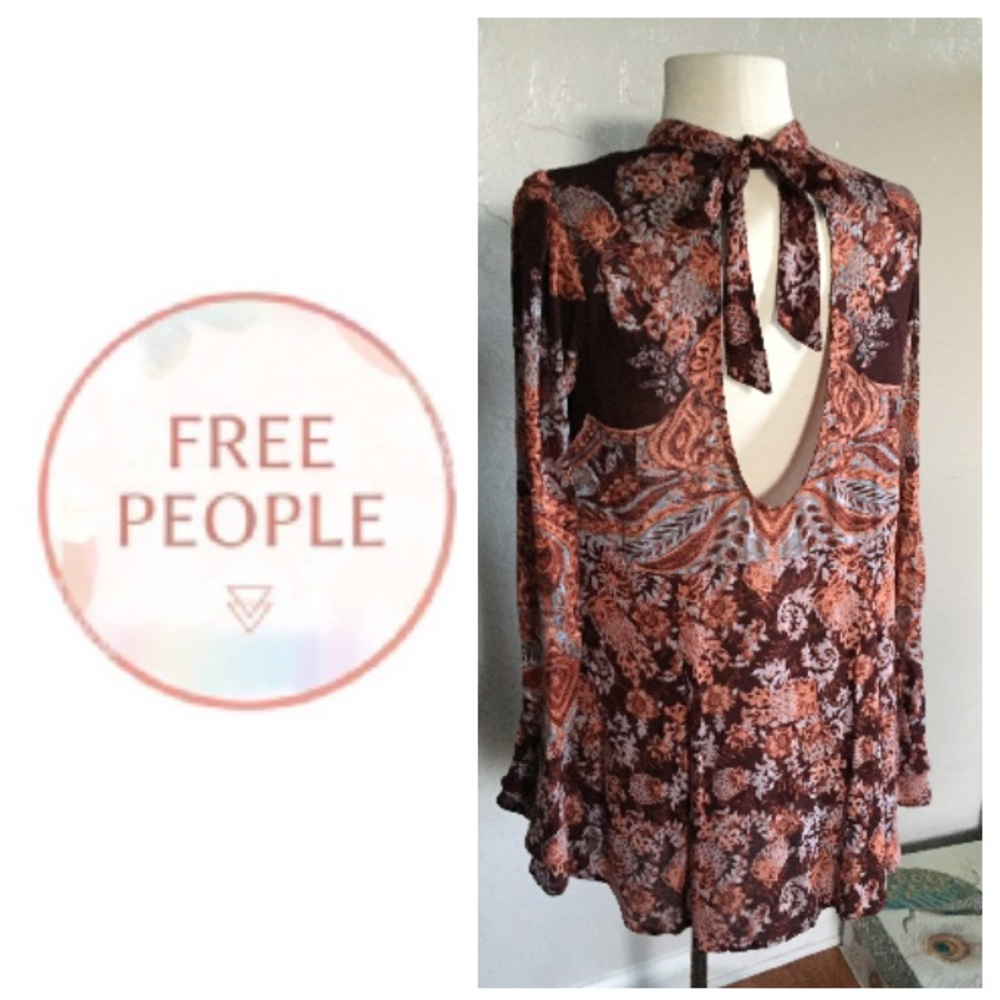 NEW! Free People 'Lady Luck' tunic-burgundy combo - Picture 4 of 7